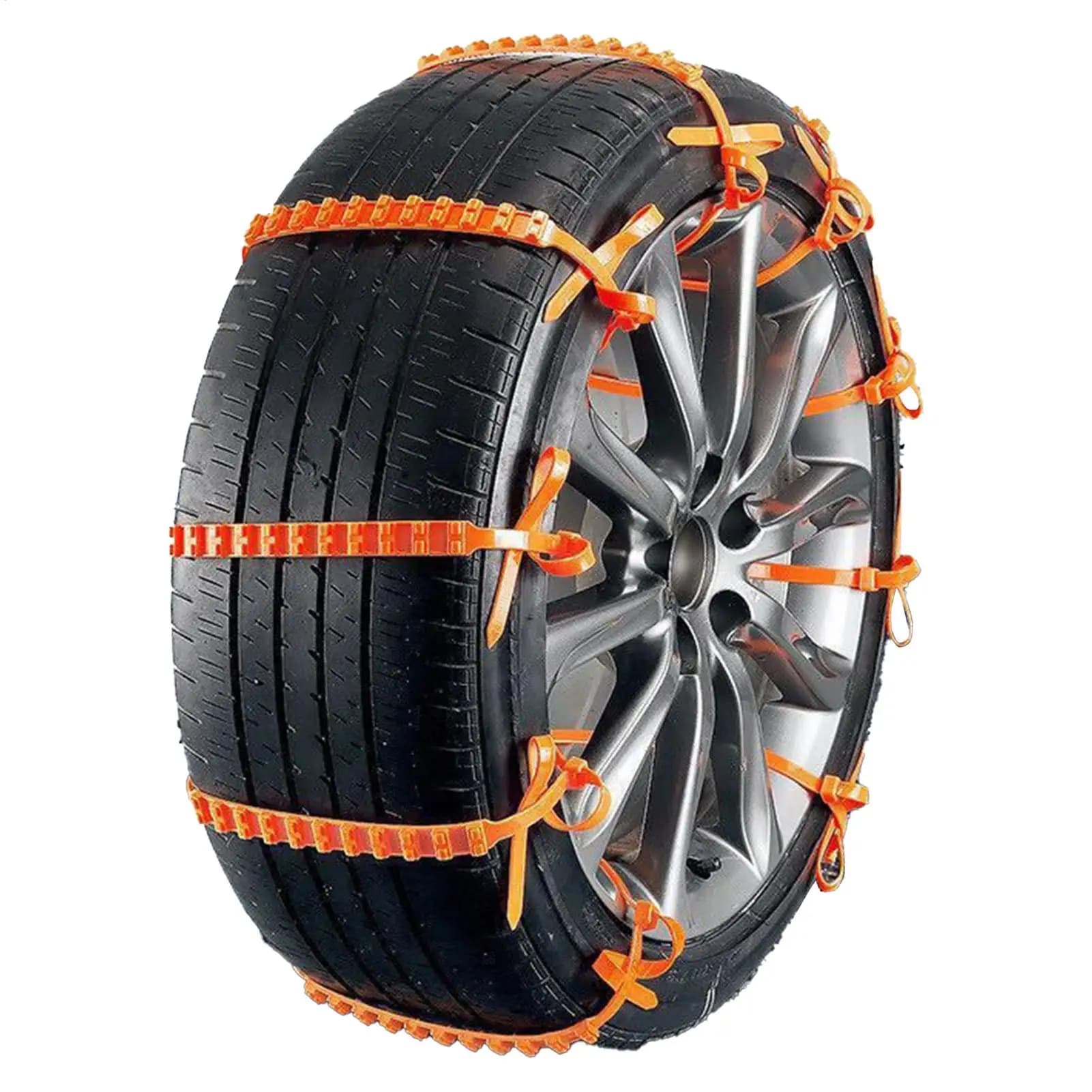 10PCS Car Tire Chains Winter Snow Anti-Skid Tyre Cable Ties Auto Snow Tire Tyre Anti Skid Rubber Chain Emergency Accessories