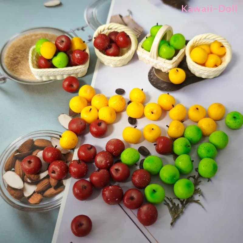 [DO] 5/10 Pezzi Miniatura 1/12 per Casa delle Bambole, Piccole Mele Simulate, Accessori per Bambole, Giocattoli, Cibo, Decorazione per Scenari di Gioco [DO]
