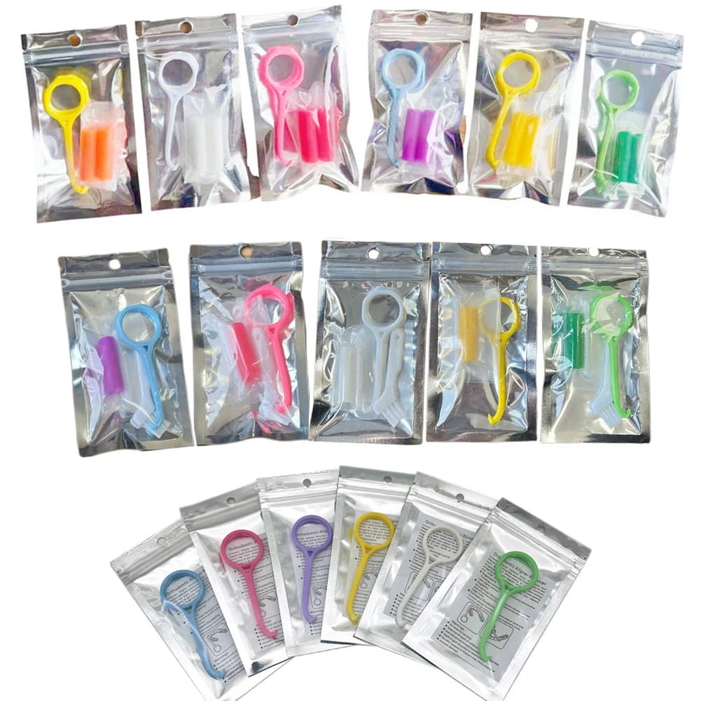 10/50/100 Pz Dentale Brace Estrattore Ortodontico Allineatore Chewies 6 Profumi di Frutta Denti Orali Allineatore Rimozione Gancio Set di Strumenti 3 Tipi