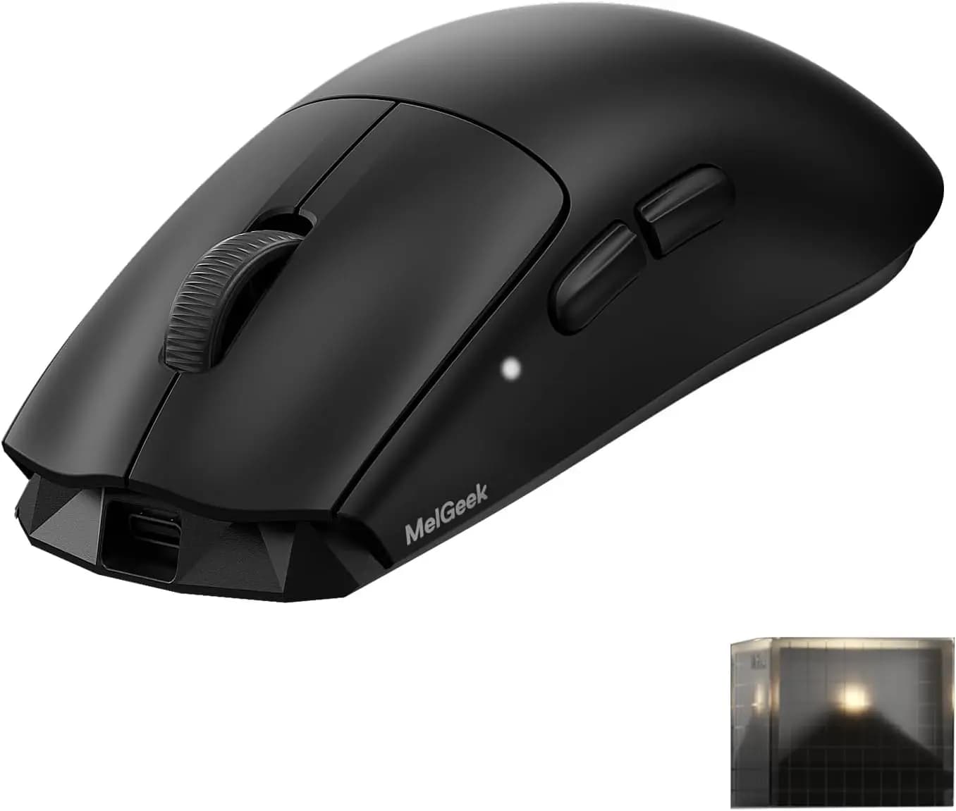 Mouse da Gaming Wireless Leggero, 49g, Polling Rate 8K, Sensore 30K DPI, Lunga Durata della Batteria per Mani Medie-Grandi - Nero