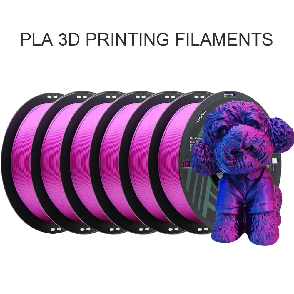 HP3DF 3D Printing Filament PLA 6KGS (6 rolls) 3D Printer Filament, 1.75mm, Smooth 100% No Bubble for FDM 3D Printers