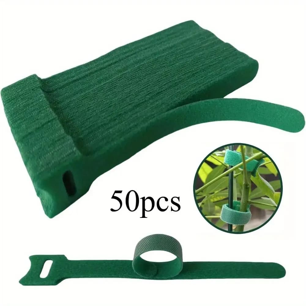 50/100PCS New Nylon Hook Loop Cable Ties Reusable Flexible Garden Support Strap Adjustable Plant Ties Garden Plant Support