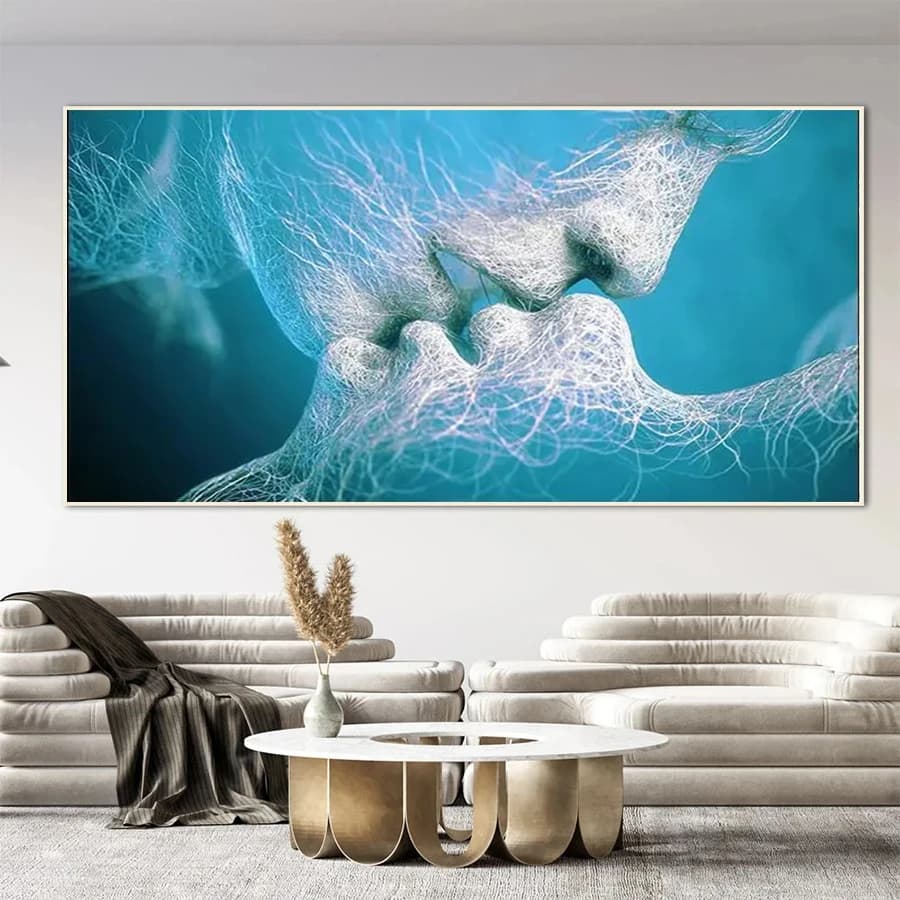 Kit di immagini a mosaico con diamanti Nuovo arte astratta moderna Love Kiss Pittura con diamanti Punto croce Decorazione per adulti Wall Art