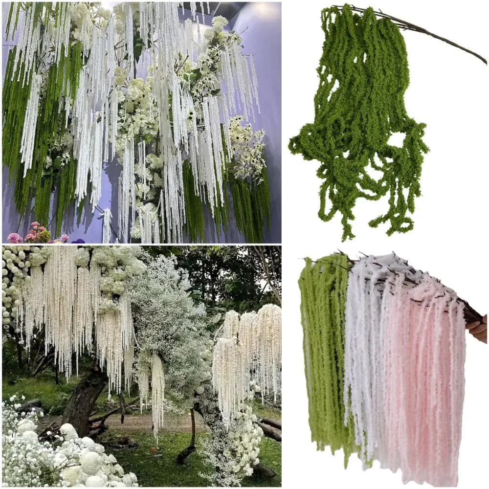 Multicolor Amaranthus Artificial Hanging Plant Ornament Accessories Hanging Long Tassel Flower Photo Props Yarn