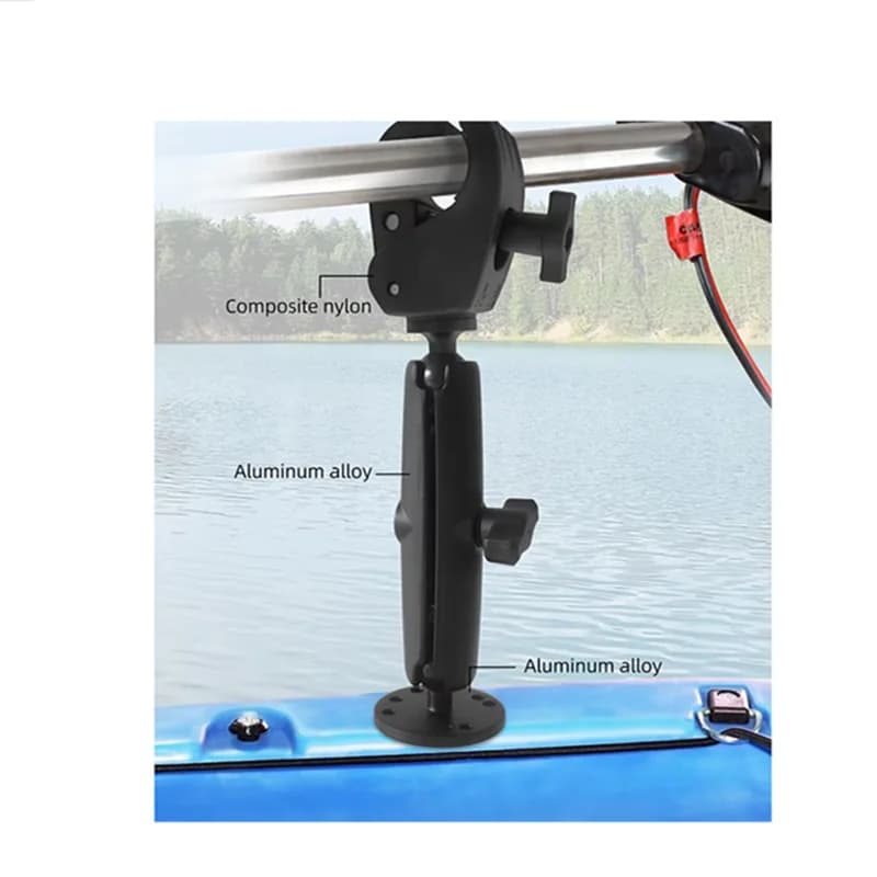 Trolling Motor Stabilizer Mount Marine 1'' Ball Tough Claw Clamp Adjustable Boat Bracket Round Plate Rail Mount for 17-76mm Bars