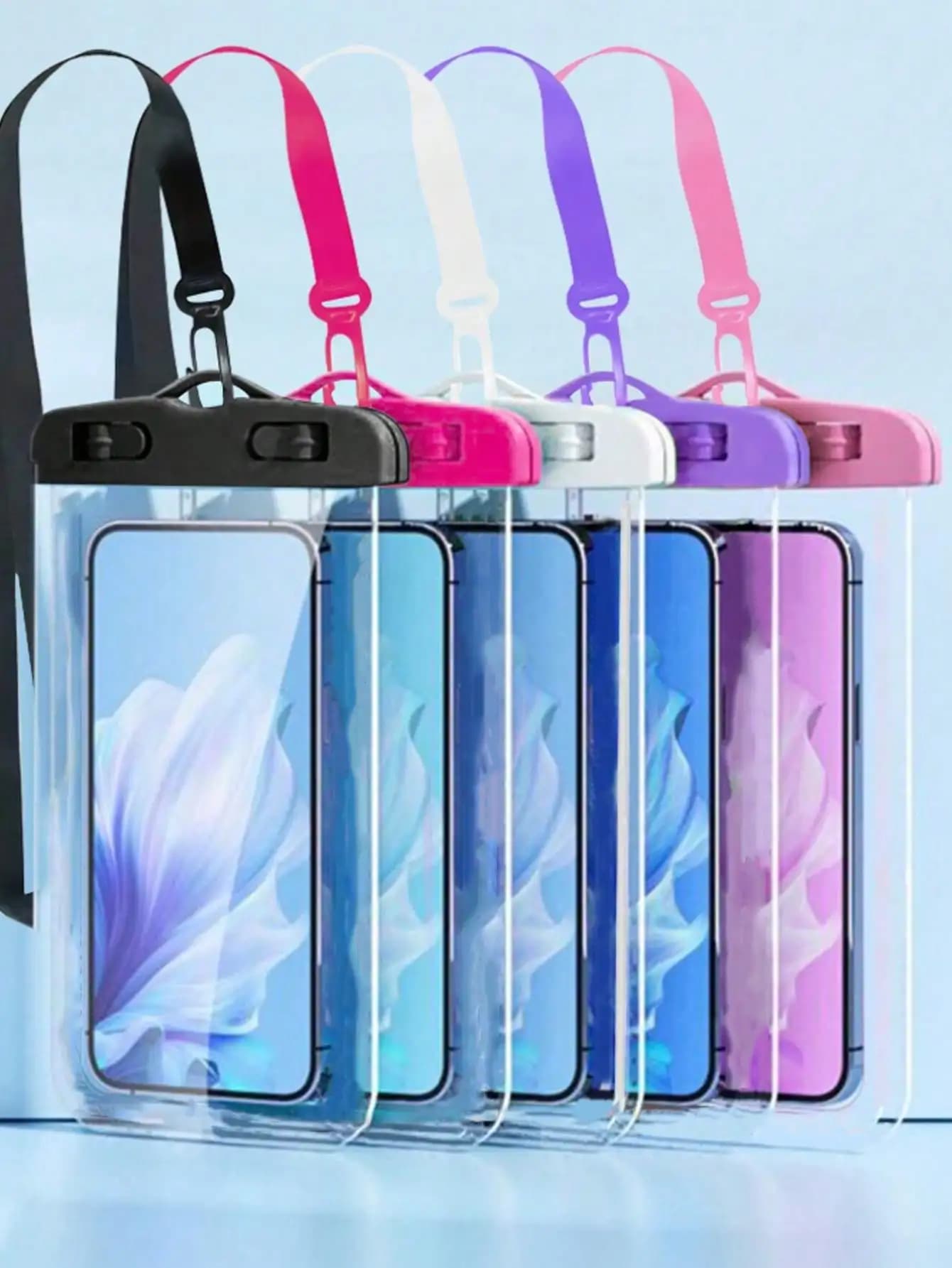 1 custodia trasparente impermeabile per telefono, borsa universale touchable per nuoto e spiaggia, custodia sigillata in PVC per telefono