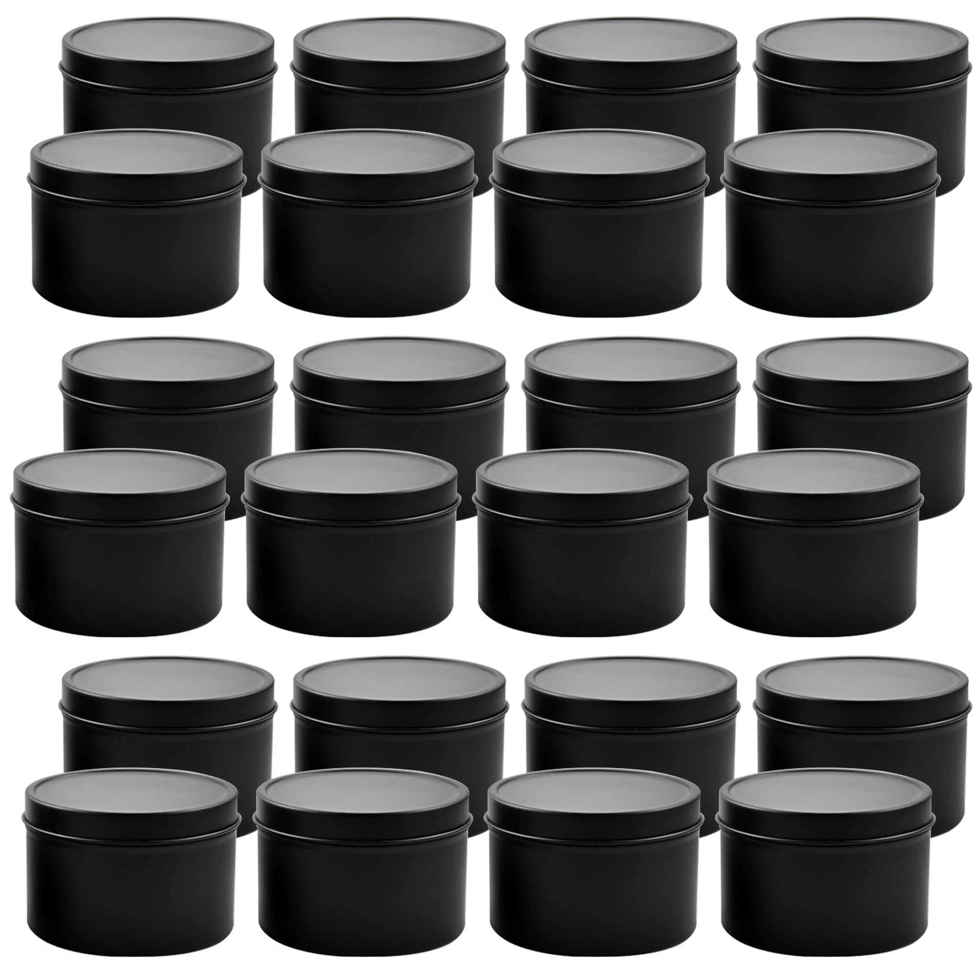 Barattoli per candele da 4 once/8 once con coperchi, barattoli per candele natalizi neri opachi, contenitori per candele rotondi Empyt per forniture per candele fai-da-te