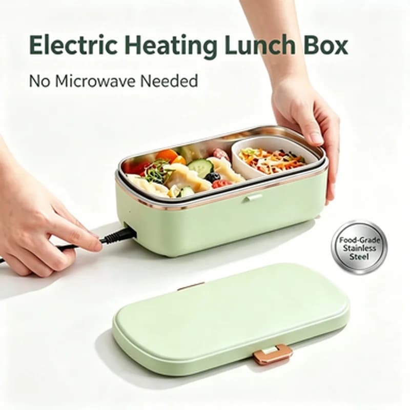 Multifunctional Electric Steaming Cooking Pot 900ML Portable Self-Heating Food Warmer Heat Preservation Lunch Box For Office Use