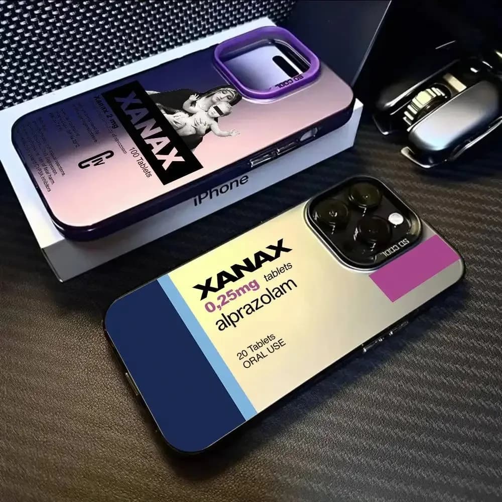 C-Chill Pill XANAXS Phone Case For iPhone 17 17e 16e 16 15 14 13 12 11 mini Pro Max XR XSMAX 8 7 Air Plus Anti Fall Matte Back
