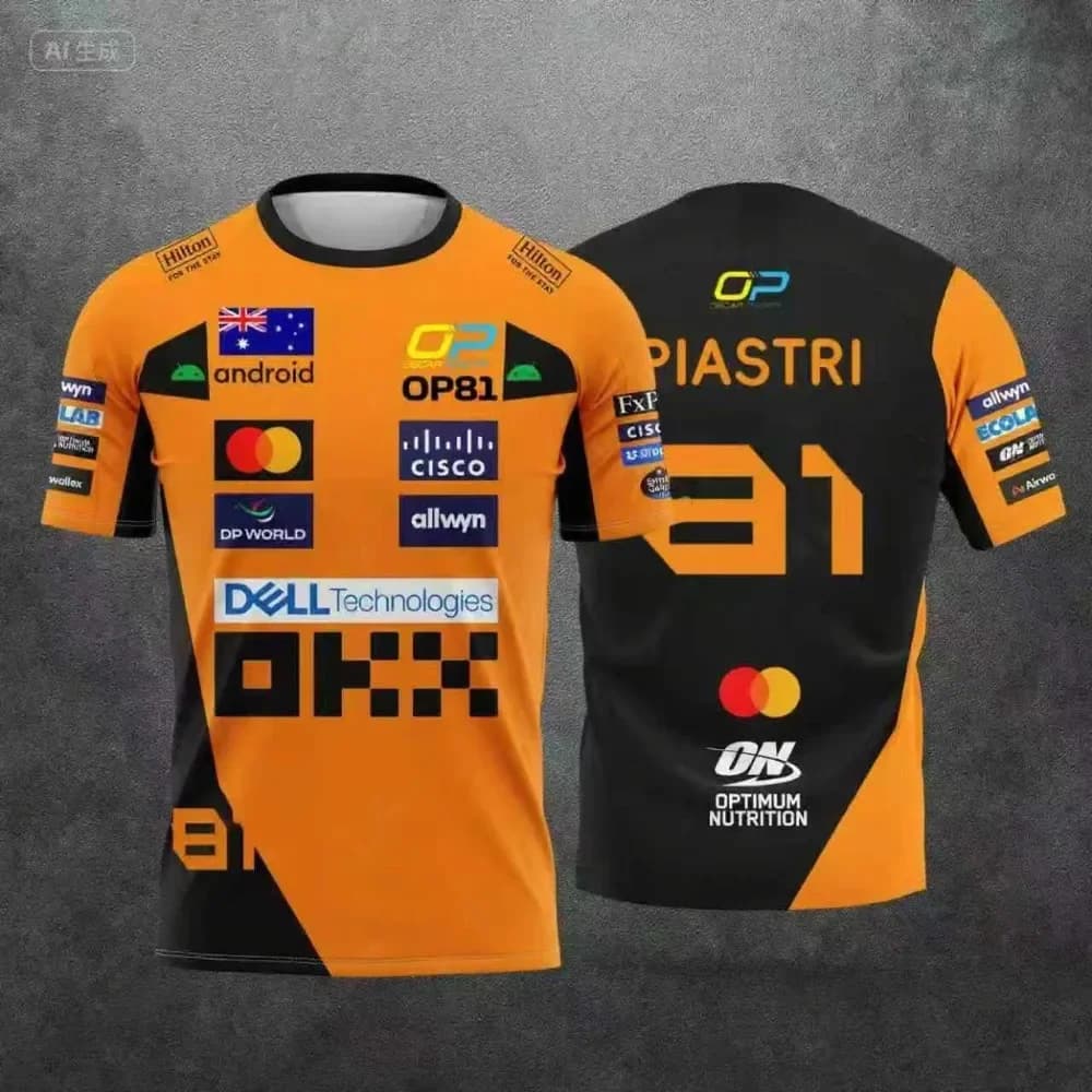 T-shirt a maniche corte nuovo stile racing 2025, tuta da corsa per sport estremi, abbigliamento sportivo traspirante a maniche corte