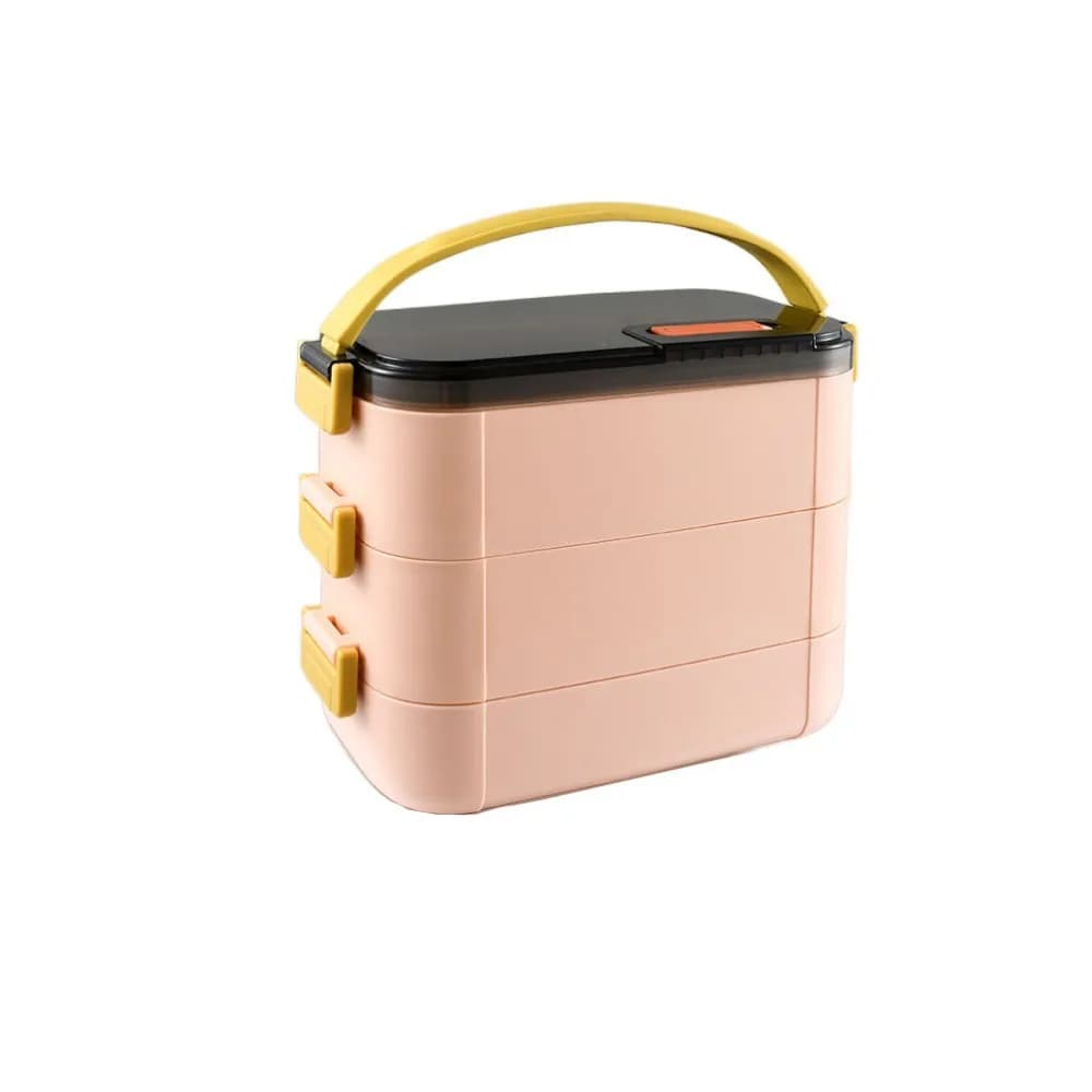 Contenitore Termico Portatile a 3 Strati in Acciaio Inossidabile, Design Sigillato con Scomparti, Contenitore per Alimenti a Prova di Perdite