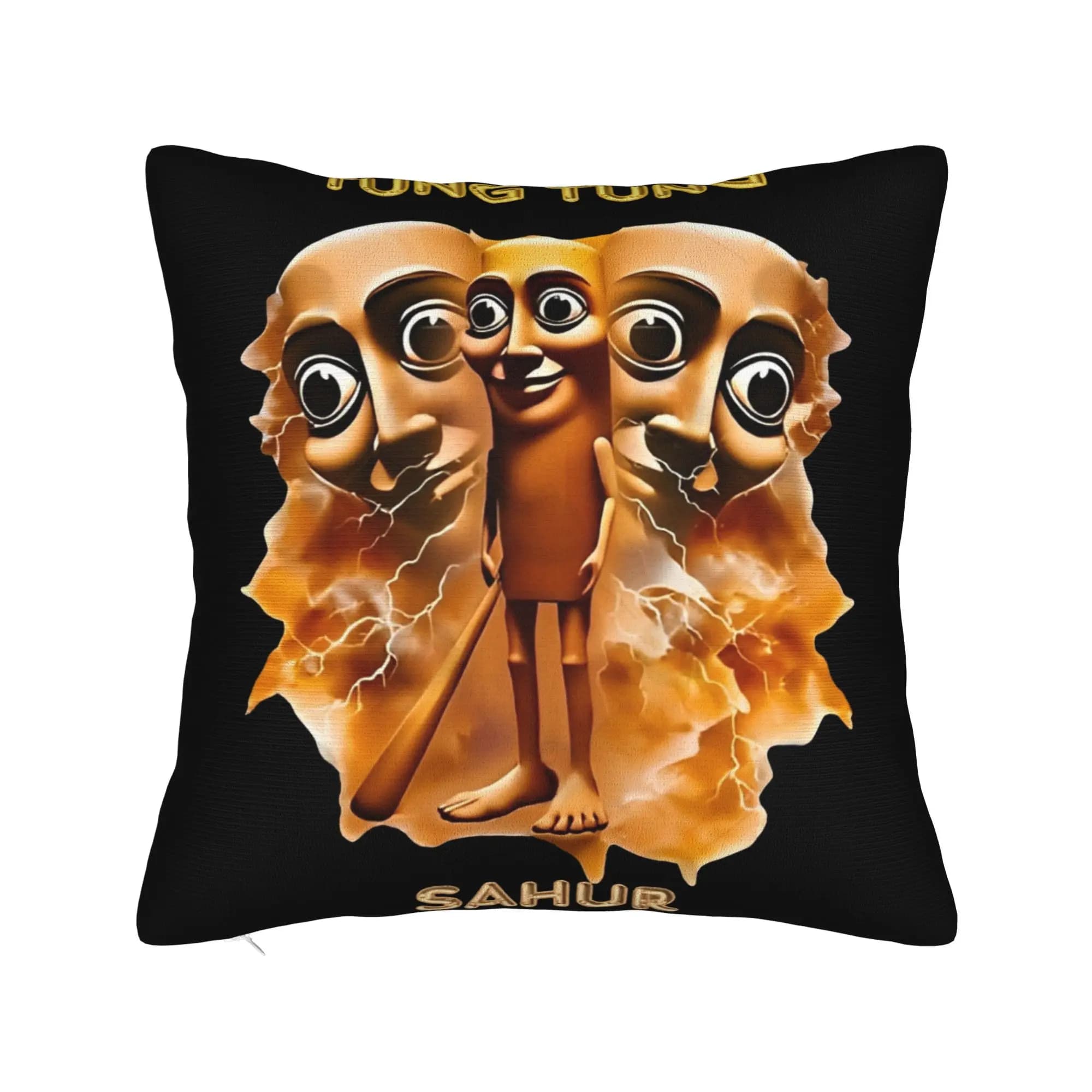 Tung Sahur Italian Brainrot Meme Pillow Cover Tralalero Tralala Pillow Case For Living Room Bed Soft Pillowcases