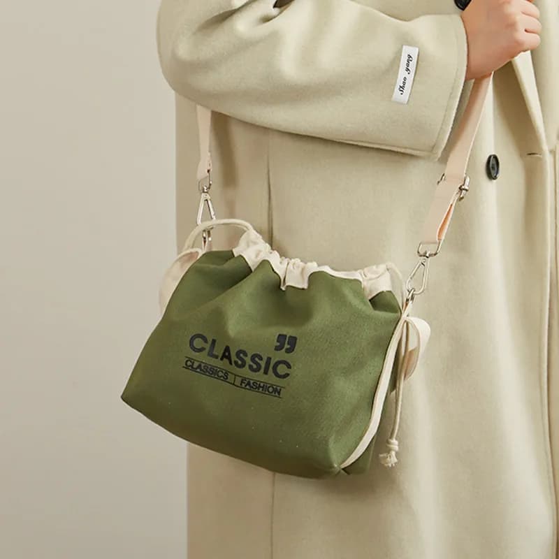 Patchwork Enlarged Bento Bag Work Insulated Fresh Lunch Box Bag Student Portable Shoulder Handheld Crossbody Multifunctional Tot
