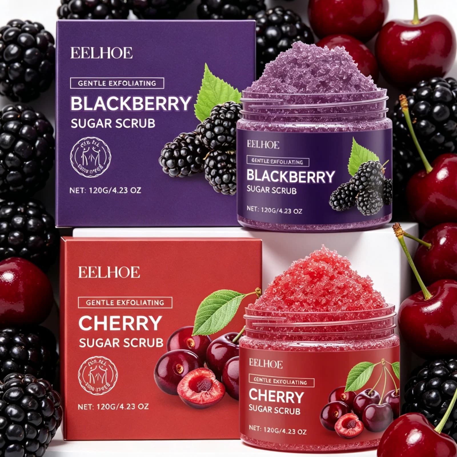 EELHOE Scrub Corpo per Rimozione Pelle Morta, Levigante, Illuminante, Idratante Profondo, Ingredienti Naturali, Esfoliante Delicato 120g