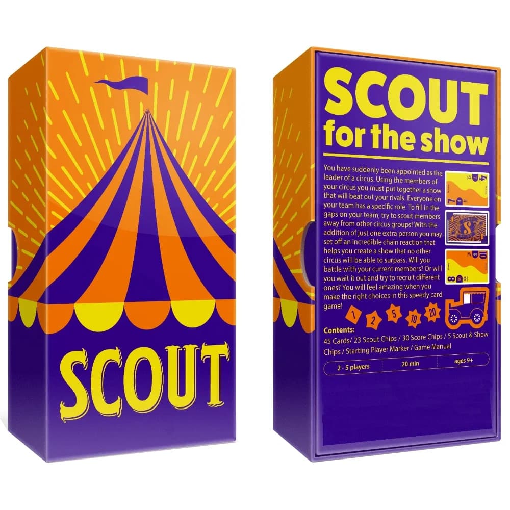 Gioco di carte Scout 2025 per 2-5 giocatori • Divertente mazzo di giochi da tavolo per famiglie Circus