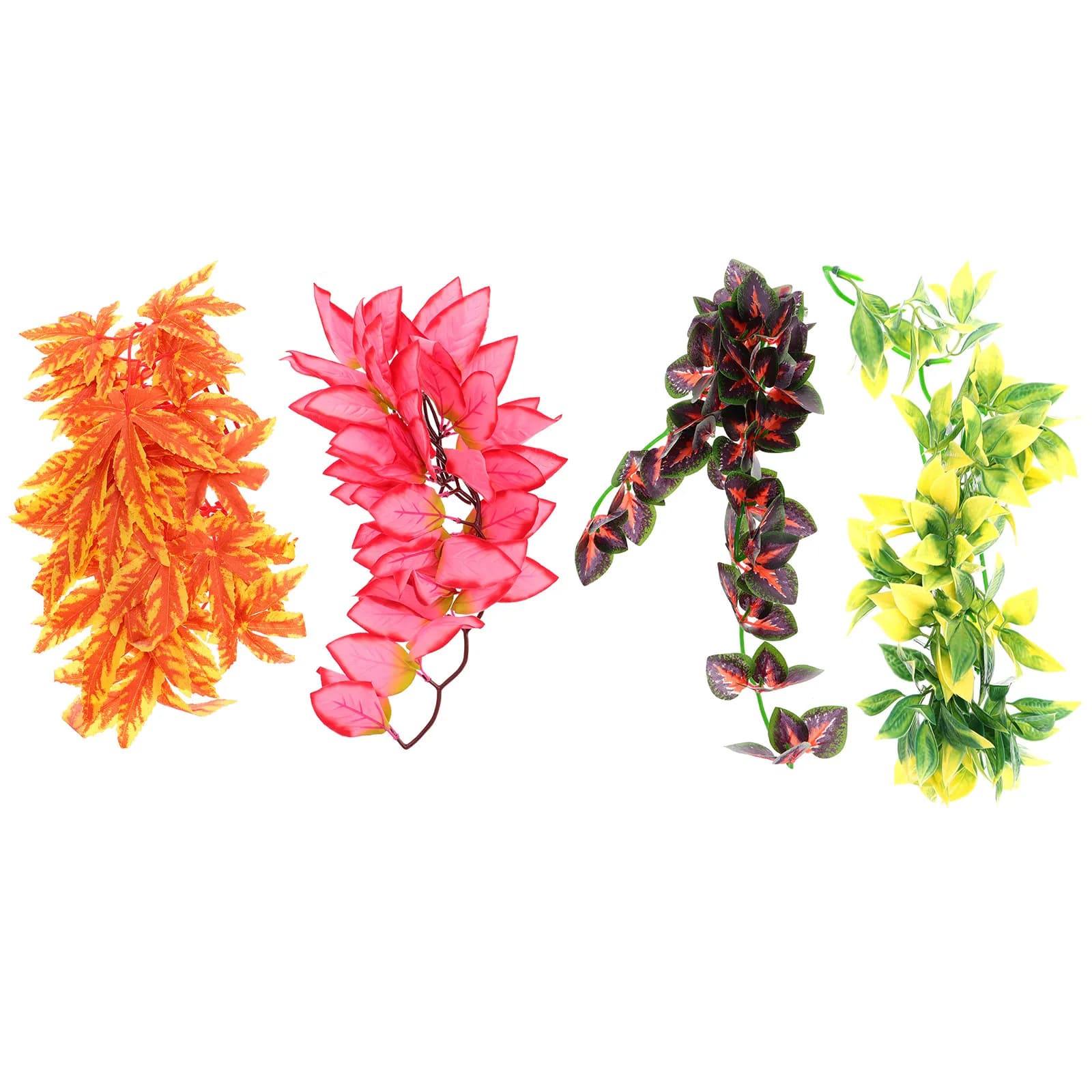 4Pcs Premium Artificial Plant Rattan Simulation Water Grass for Aquarium Fish Tank Terrarium Reptile Landscape Decor Safe Non