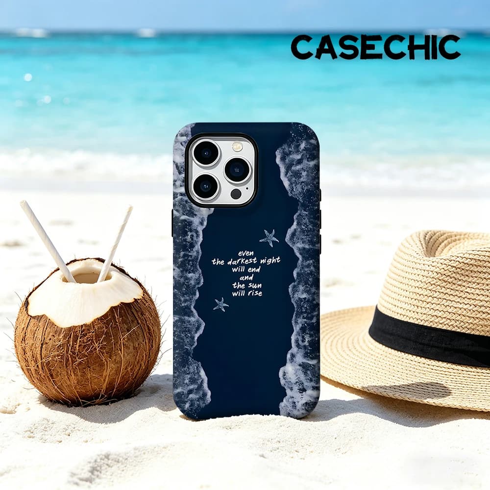 Custodia CaseChic opaca antiurto per MagSafe per iPhone 17 16 15 14 Plus Pro Max, in PC rigido, con citazione Ocean Dawn