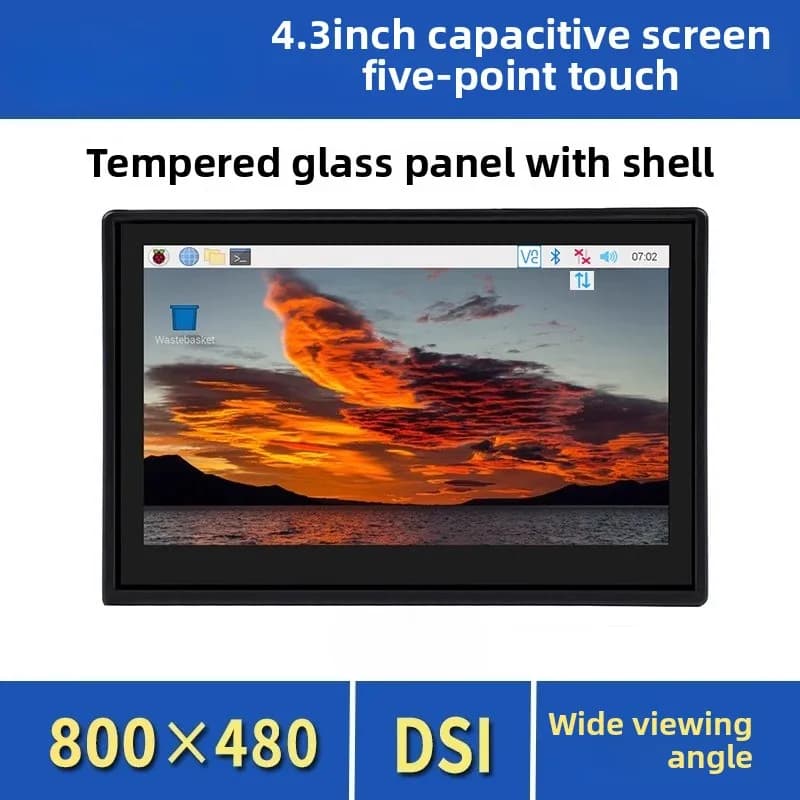 Raspberry Pi 4.3 inch LCD Screen IPS Wide viewing angle LCD screen capacitive MIPI DSI