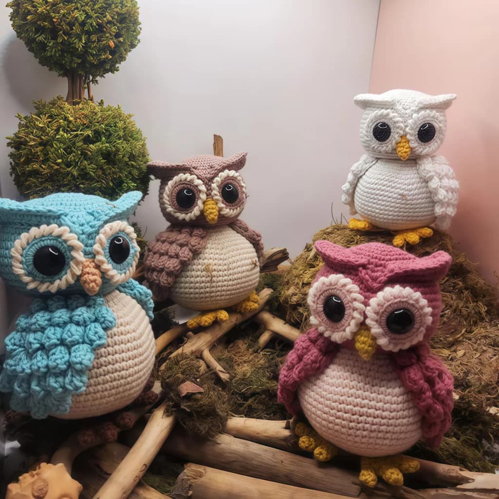 Halloween Limited Edition Owl Hook Needle Kit 4-Piece Set with Rotatable Head - Beginner-Friendly Yarn And Accessories for Hand Crocheting Decoration And Prank Gifts