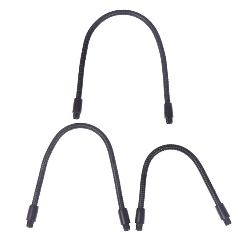 Tubo Flessibile in Metallo LED a Collo d'Oca, Diametro 6mm, 20/25/30cm, Pieghevole Nero, Universale per Lampade da Tavolo, Faretti, Lampade da Terra, Fai da Te