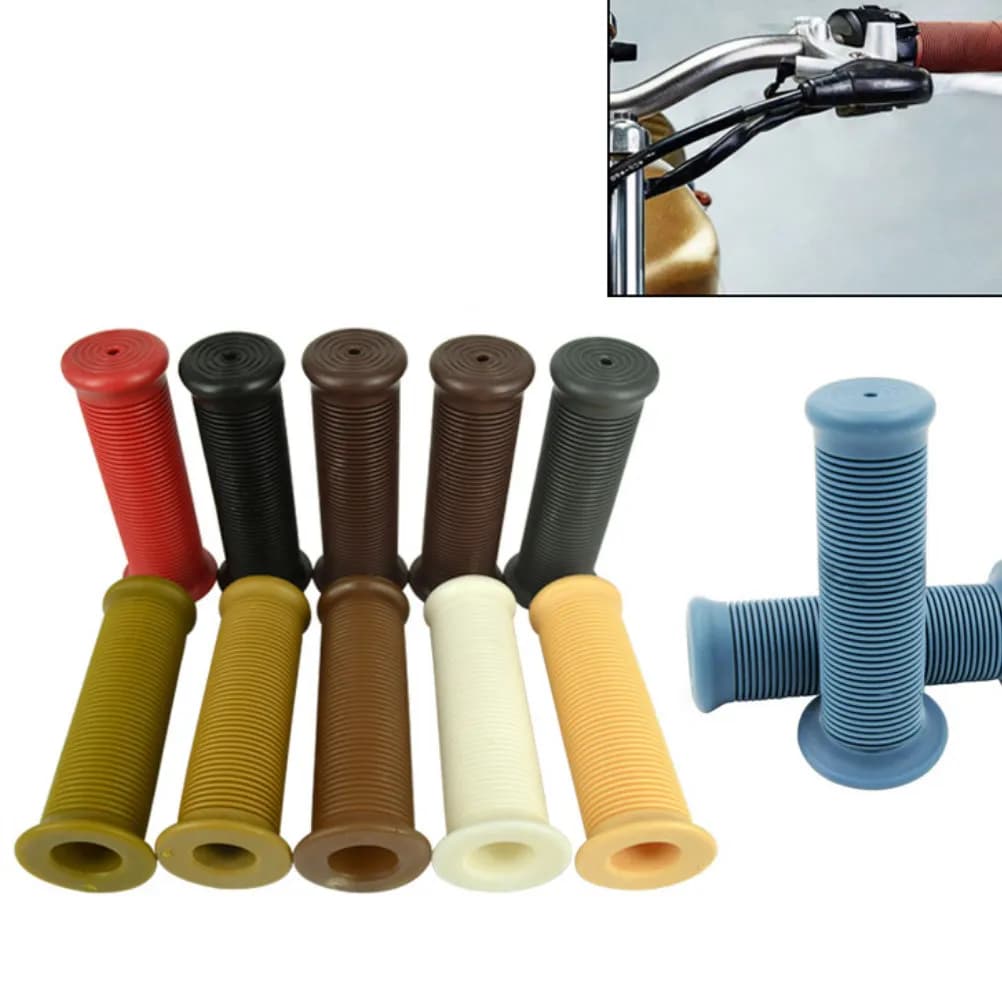 1 Paio di Impugnature per Manubrio Moto in Gomma TPR, Antiscivolo e Antiurto, Universali per Bici 25-28mm, Marrone Chiaro Classico