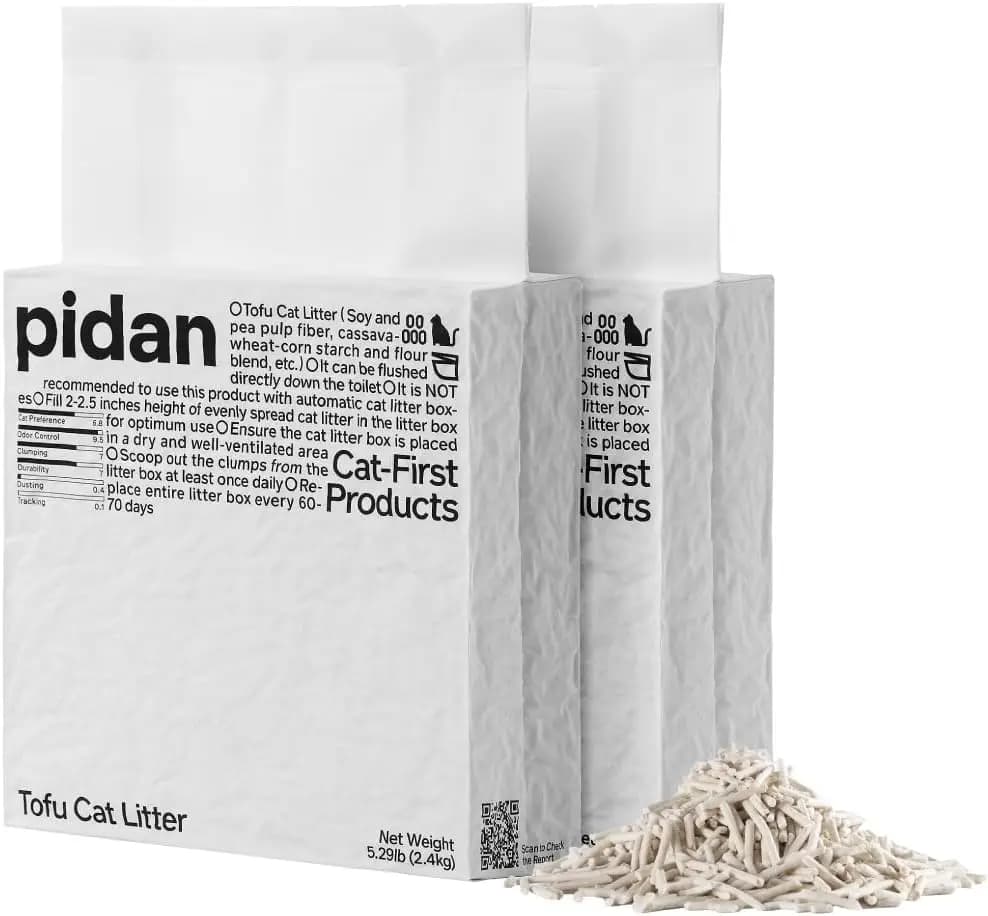 Tofu Cat Litter Clumping, Flushable, Ultra Absorbent, Fast Drying, Plant Based, 100% Natural, Dust-Free, Less Scattering (5.3lb/Bag×2bags)