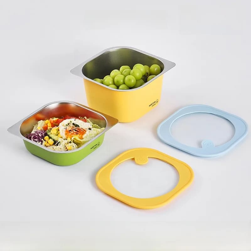 Contenitore per Alimenti Multifunzione NORTON in Acciaio Inox 304, Adatto per Microonde e Piastra a Induzione, Pentola Speciale per Latte, Mantiene la Freschezza