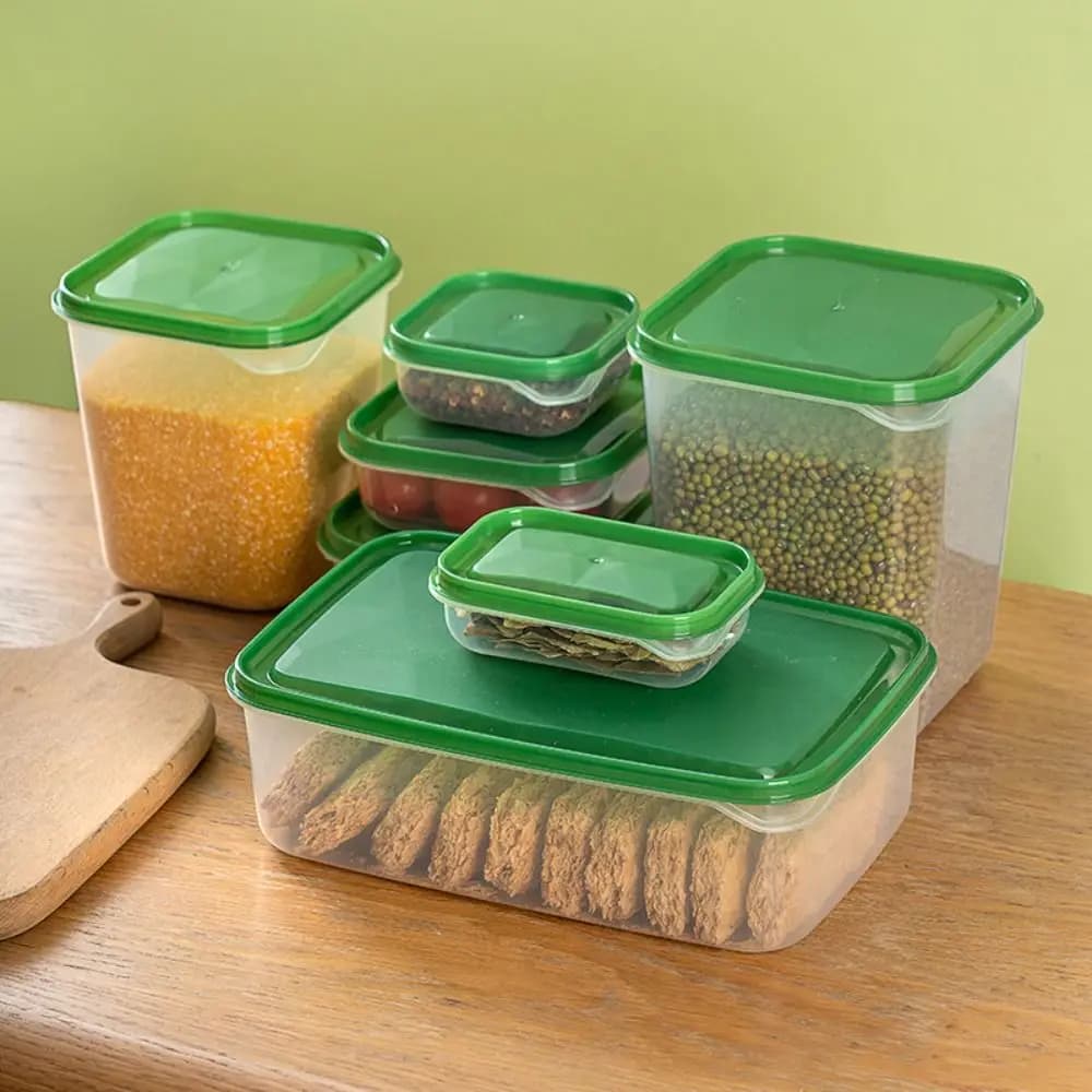 Set di 17 Contenitori Impilabili per Alimenti Freschi con Coperchio, Contenitori Riutilizzabili per Preparazione Pasti, Contenitori Ermetici in Plastica Lavabili in Lavastoviglie