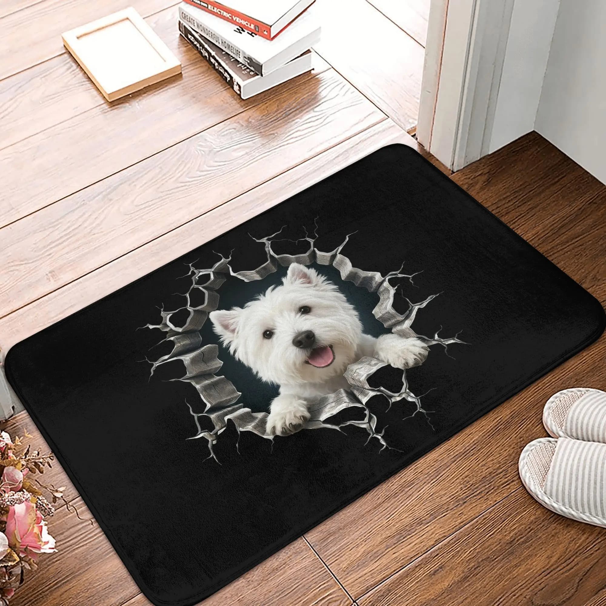 West Highland White Terrier Porta da pavimento Cucina Tappetino da bagno Antiscivolo Interno Amante dei cani Zerbino Toilette Ingresso Tappeto Tappetino