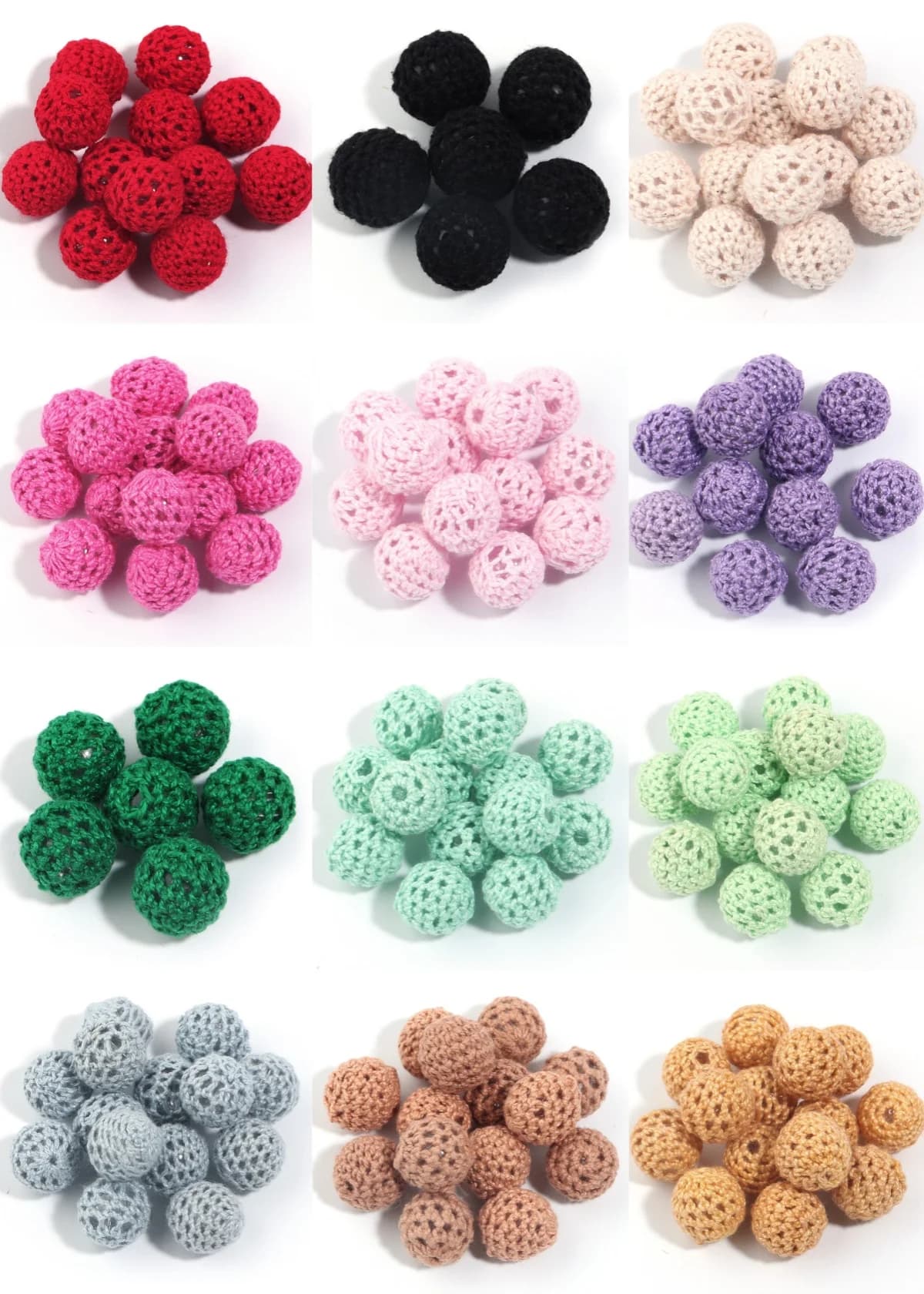 10-20 pezzi di perline acriliche con superficie in lana per maglieria, perline acriliche rotonde in peluche, perline sciolte per la creazione di gioielli, portachiavi collana fai da te