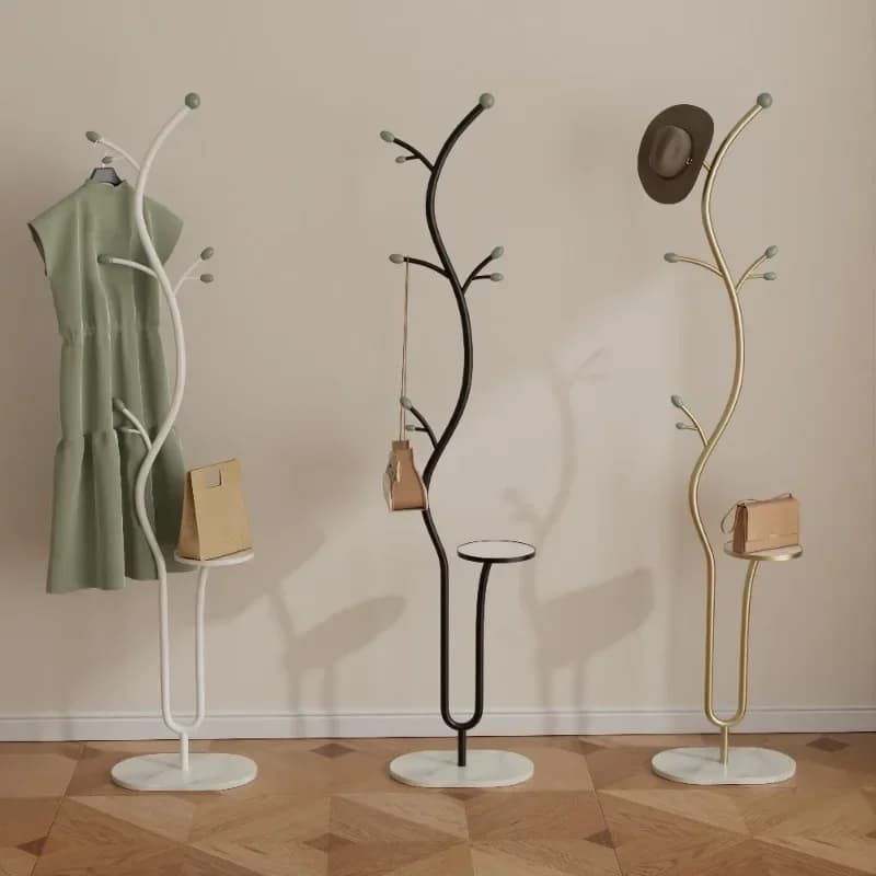 Ground hanger for domestic use in cream style, multifunctional bedside table for bedroom, integrated clothes hangers
