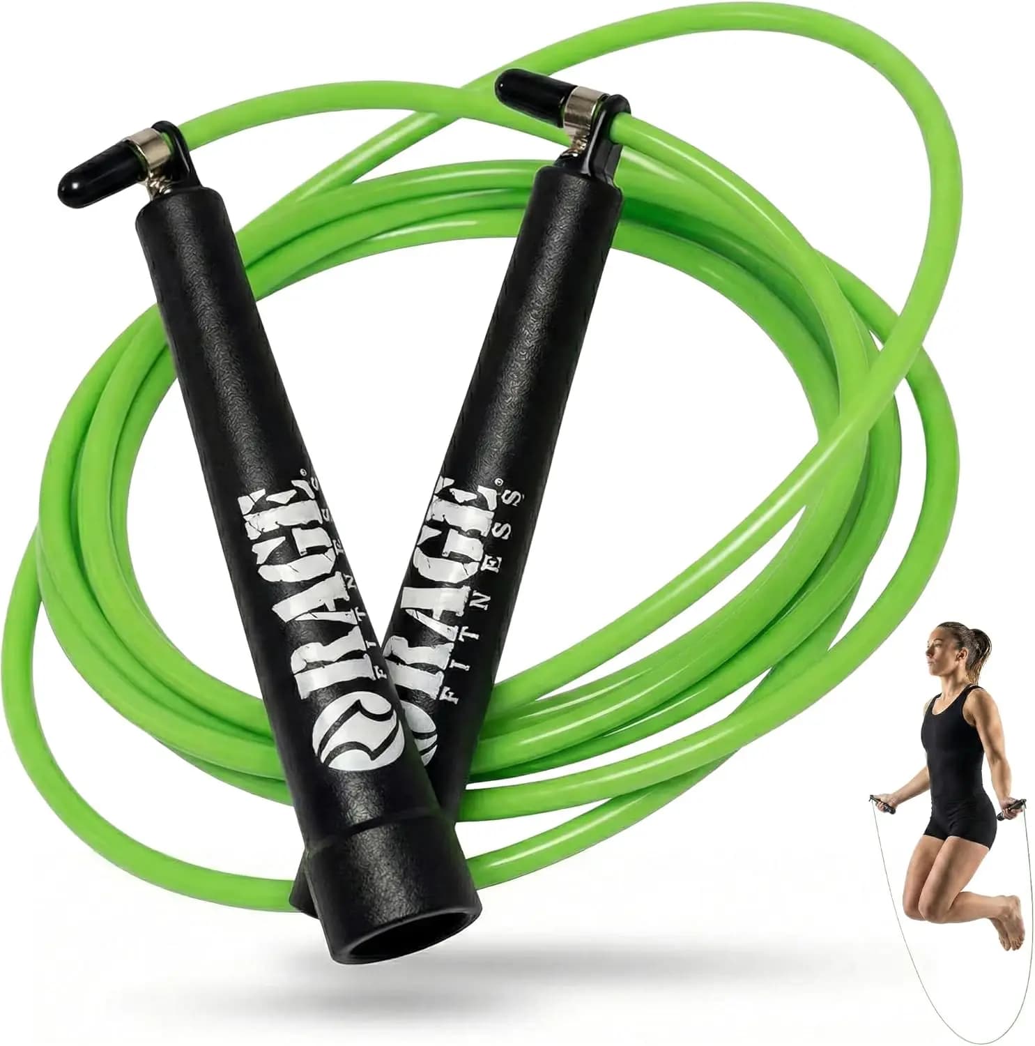 Corda per Saltare in PVC Regolabile con Cuscinetti Scorrevoli per Allenamenti Cardio Veloci ed Efficienti
