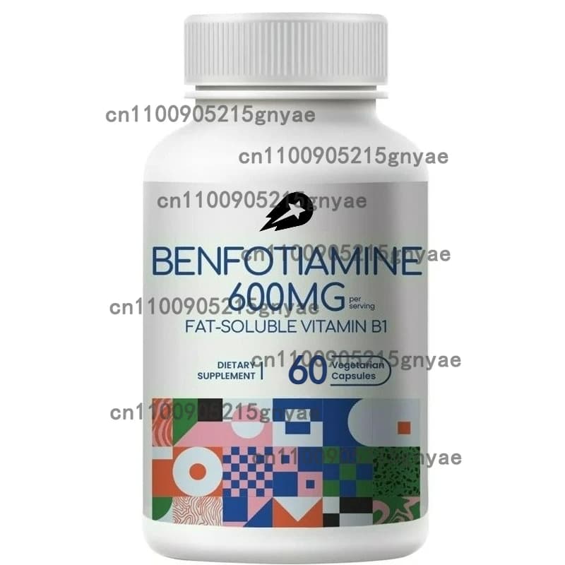 Feniltiamina 600 Milligrams Containing 60 Vegetal capsules of Tiamina - Essential supplement of Vitamin B1 Feniltiamina