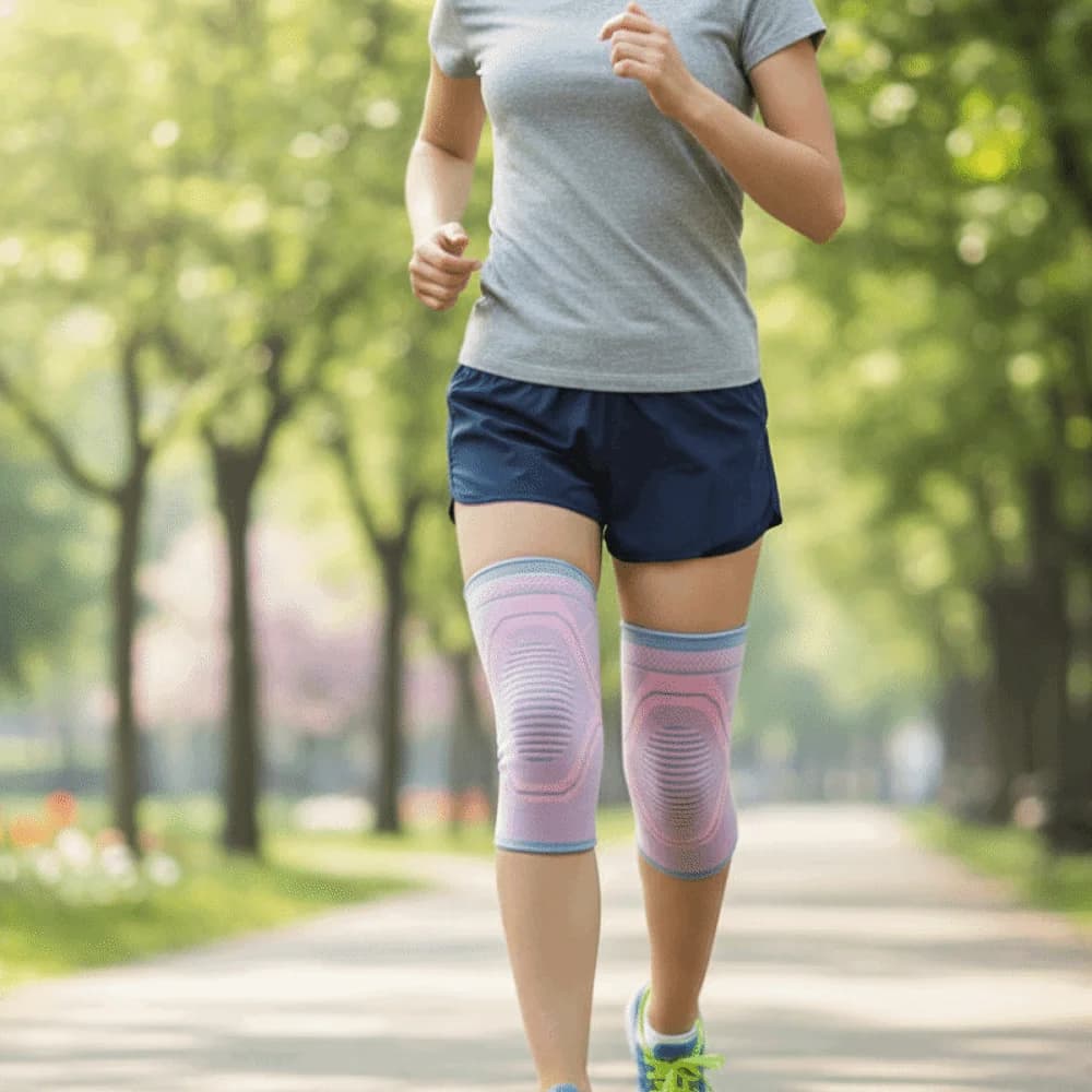 1 paio di ginocchiere in nylon antiscivolo ginocchiere sportive traspiranti design a compressione tutori protettivi per il ginocchio pallavolo