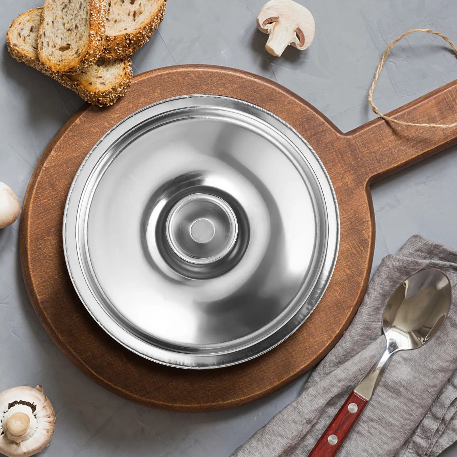 Set di 6 Coperchi per Pentole in Acciaio Inox, Piccoli da 5,5 Pollici, Universali, Resistenti al Calore, per Pentole, Contenitori per Spezie e Padelle