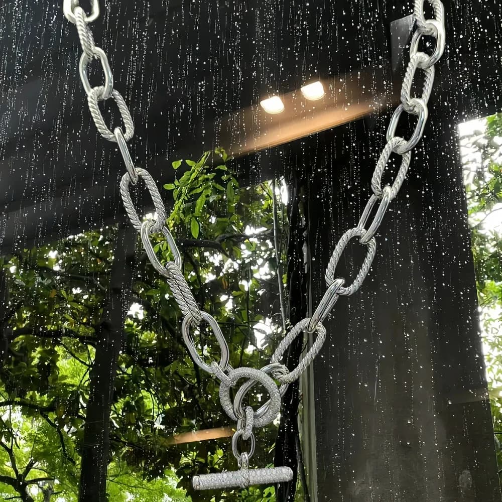 Couple Matching 925 Sterling Silver DY Necklace Romantic Neck Chain Fashion Jewelry for Couple Daily Wear
