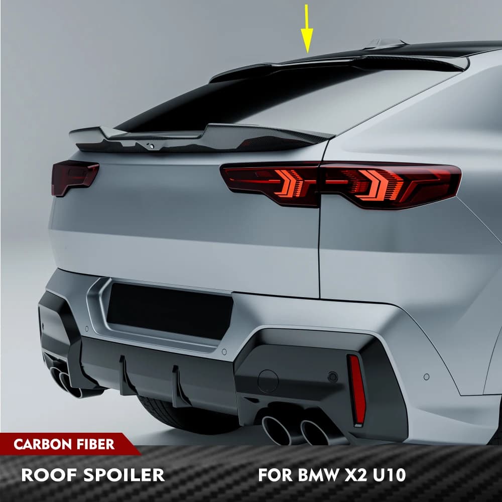 Per BMW X2 U10 2024 2025 Spoiler Posteriore in Fibra di Carbonio per Tetto Auto, Alettone Posteriore per Bagagliaio, Kit Carrozzeria Racing