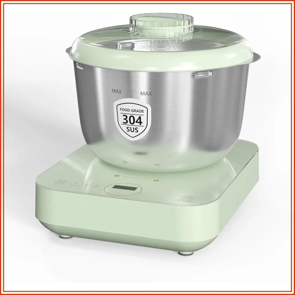 Electric Dough Maker with Ferment & Weighing, 5.2QT 304 Stainless Steel Bowl, Flour Kneading Machine for Pizza Bread, Microcomputer Timing, Touch Panel