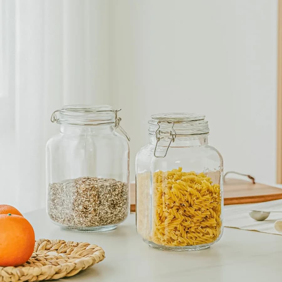 67 oz Glass Airtight Food Storage Jar Canister with Locking Lid, Kitchen Pantry Storage Container for Dry Food, Coffee, Sugar and Pantry Organization