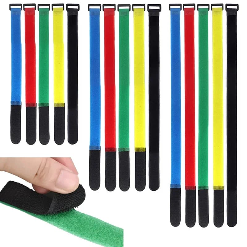 Fascette per cavi in nylon 10 pezzi cinturino con fibbia inversa larghezza 2 cm riutilizzabile nastro autoadesivo magico fissaggio gancio anello cinghia fissa durevole
