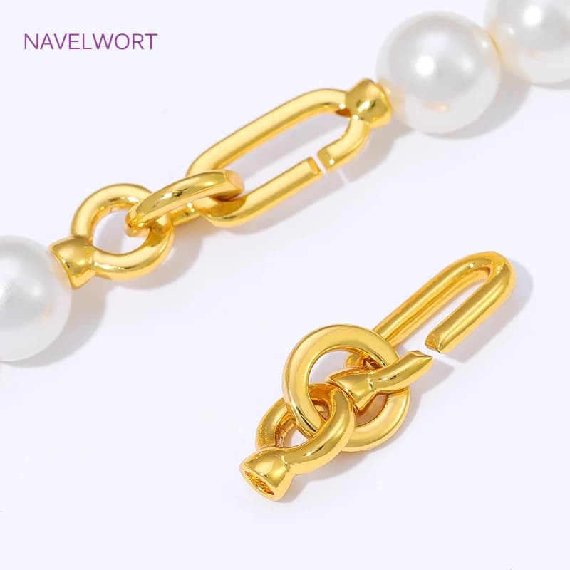 1/2/4 pezzi di chiusure per perle placcate in oro 18 carati, chiusure per gioielli, accessori per la creazione di braccialetti e collane fai da te, forniture per gioielli