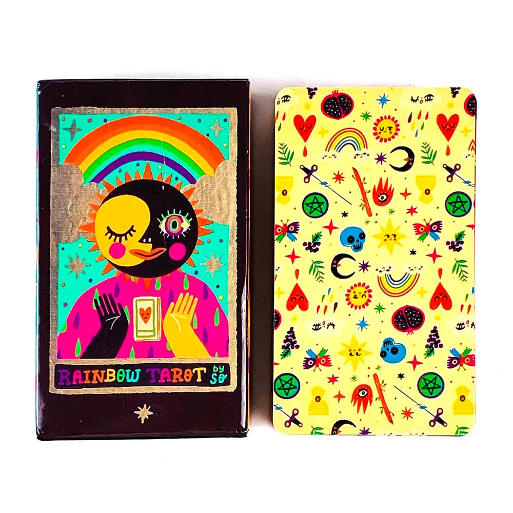 Rainbow Tarot Cards A 78 Oracle English Visions Divination Edition Borad Games，Halloween and Christmas Card Game For Family