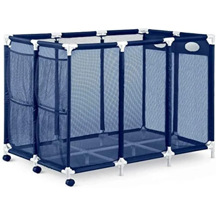 XX-Large modern blue object basket in nylon mesh for goggles, beach balloons, floats, swimming toys and accessories, fast drying