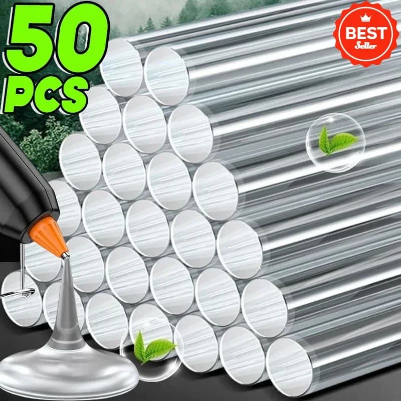 50PcsTransparent Hot Melt Glue Sticks for Heat Pistol Gun Electric Glue Gun Glue Stick General Adhesive DIY Craft Repair Tools pistolet a colle