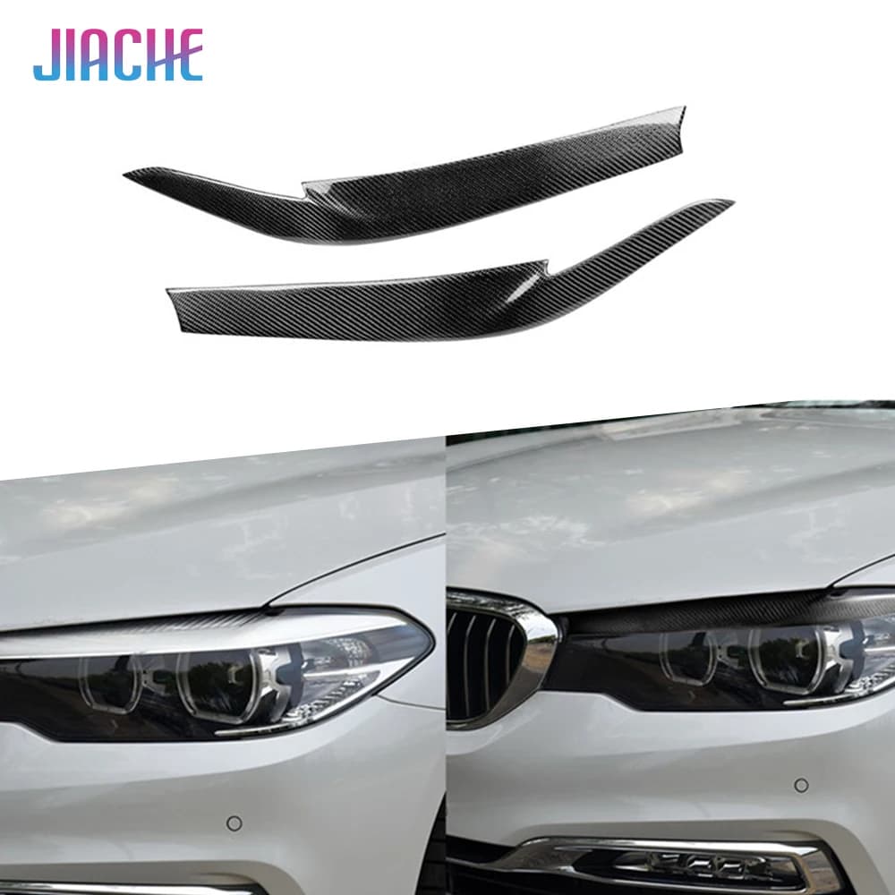 Auto Faro Anteriore Palpebre Sopracciglio Copertura Trim Per BMW Serie 5 C80 G30 G38 Faro Palpebre Testa Della Lampada Sopracciglio copertura