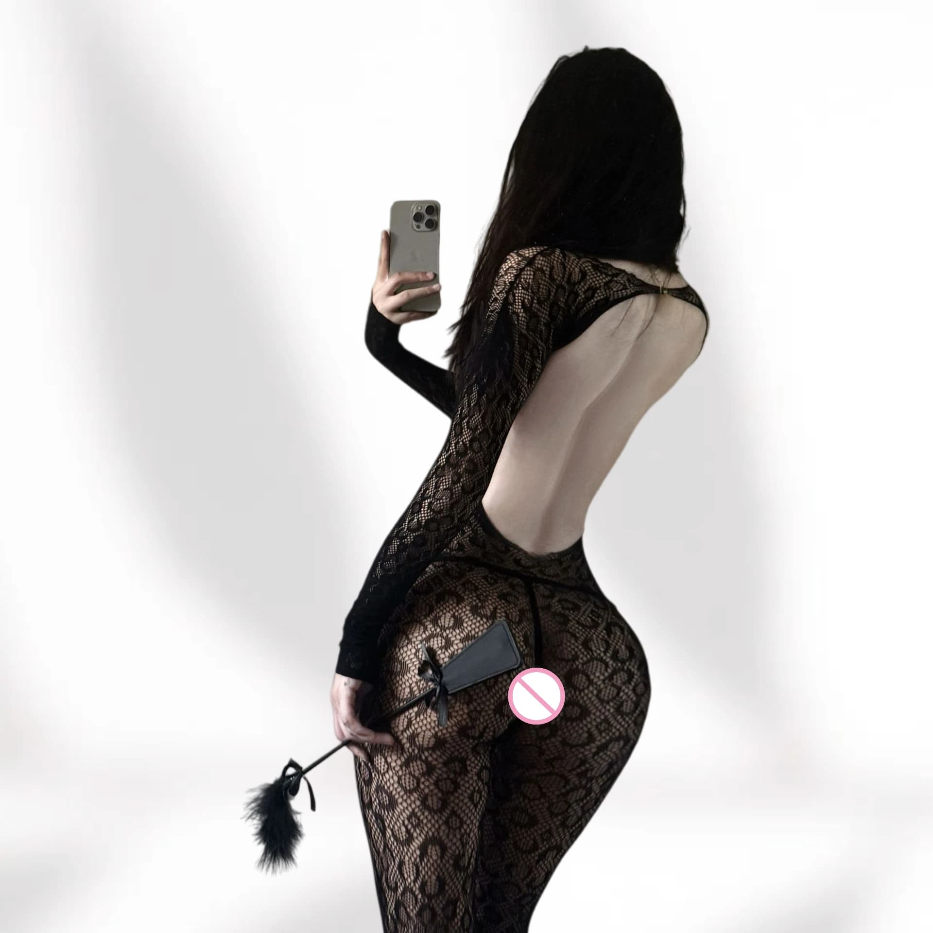 Lingerie a rete irregolare con stampa leopardata, stile europeo e americano, sexy e leggera, intera, a rete, hot e senza schienale