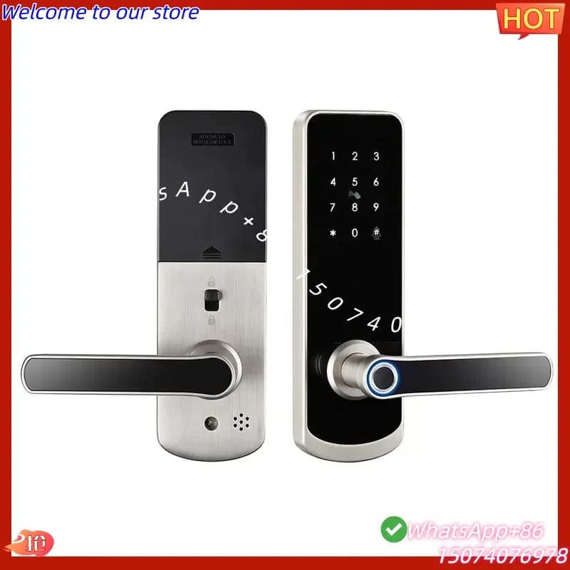 2026 Handaily Stainless Steel Handle 4pcs Battery Operated Tt Password Fingerprint Lock Smart Padlock Keyless Door Lock
