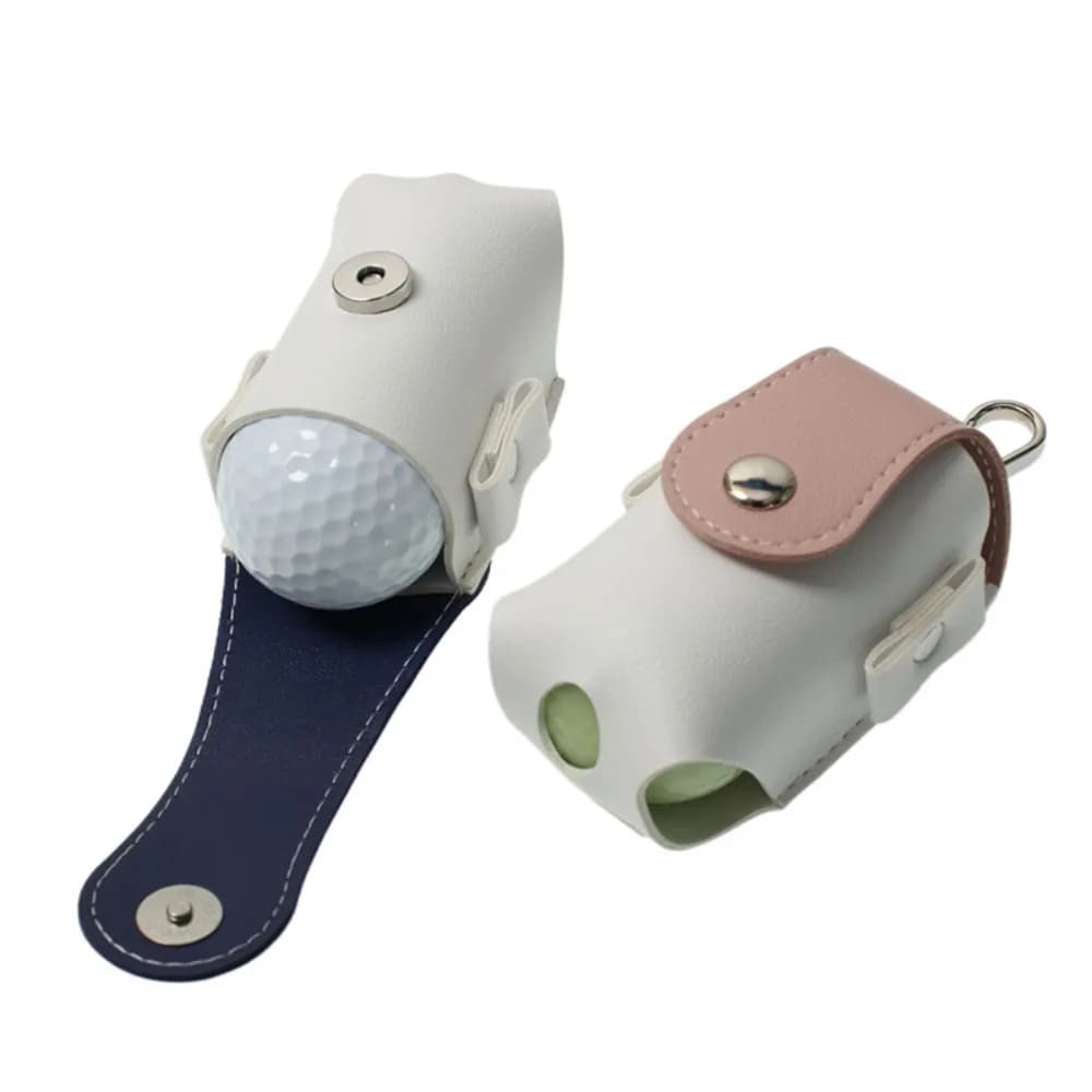 Golf Portable Mini PU Ball Bag, Hanging Design Golf Stand Golf Accessories