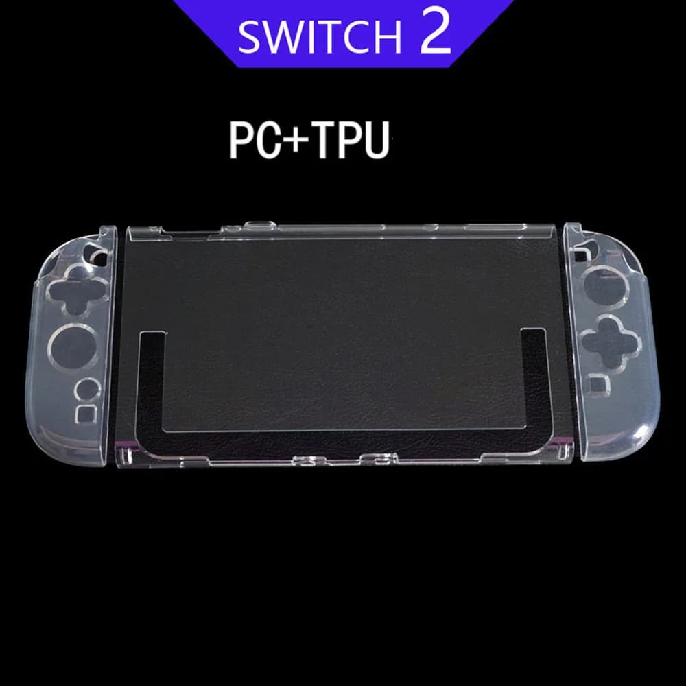 Custodia per console di gioco Nintendo Switch 2, custodia protettiva completa, controller trasparente in cristallo, cover morbida in TPU