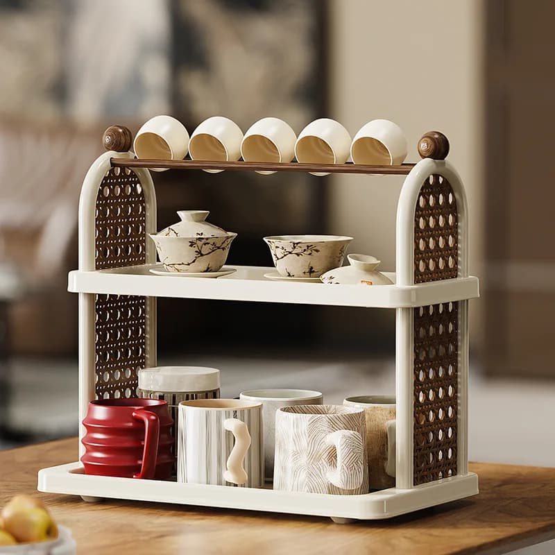 Multi-Purpose Cup Holder Organizer - Drying Rack for Coffee Mugs, Tea Cups & Kitchen Glassware with Space-Saving Design